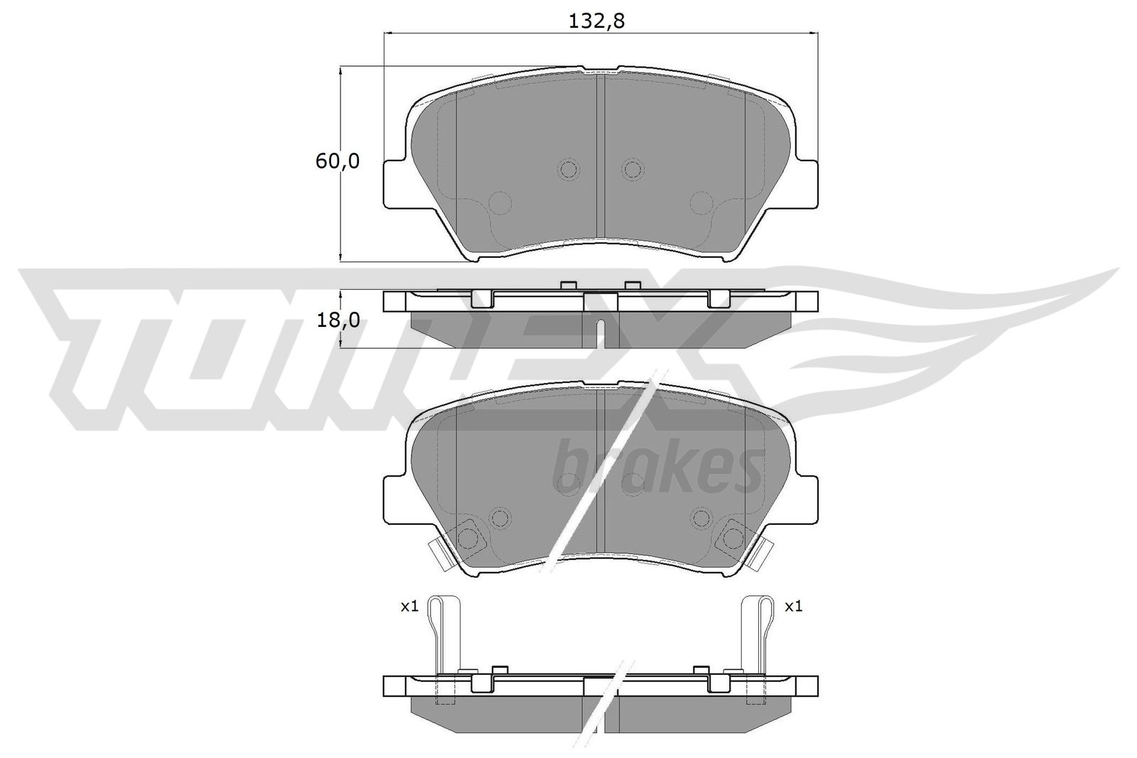 Sada brzdových platničiek kotúčovej brzdy TOMEX Brakes